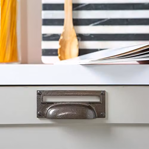 Hammer and Tongs Brass Filing Cabinet Drawer Pull with Card Frame in Gold – 2