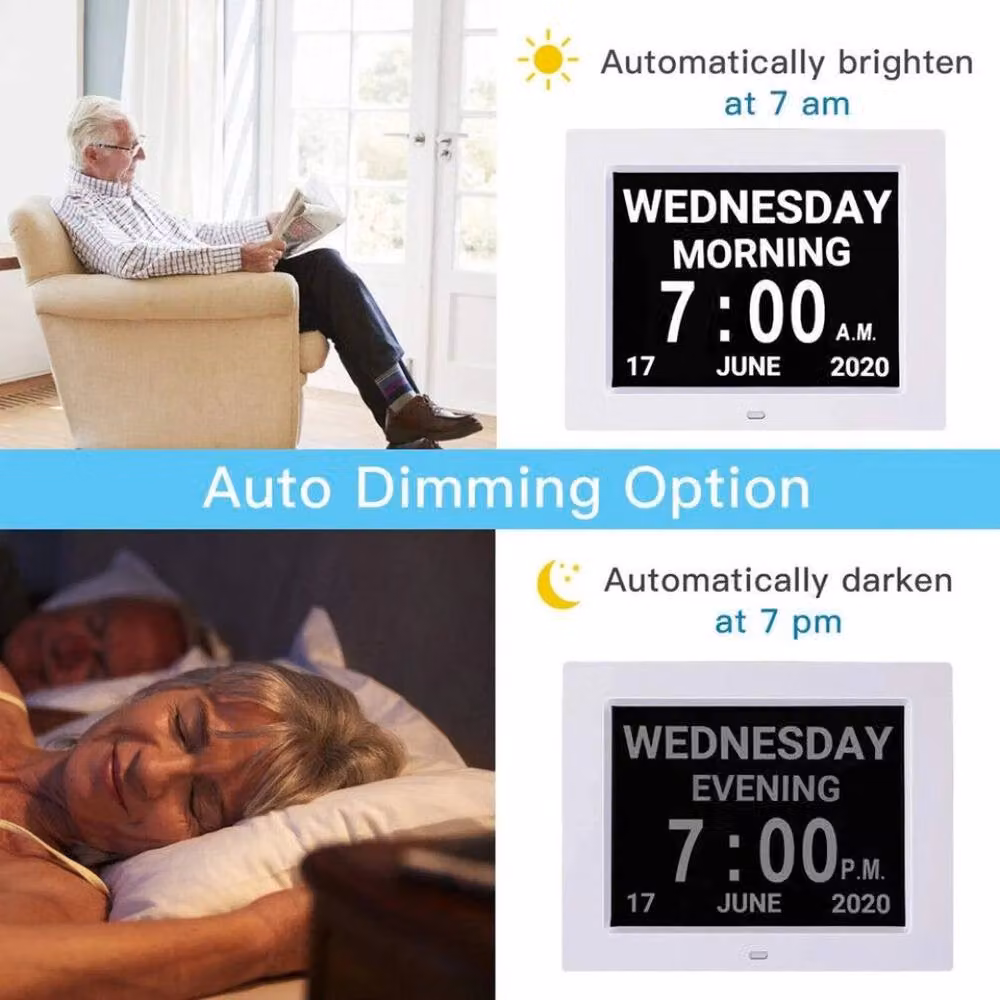 NESTLUNE Large LCD Radio Controlled Wall Clock, White, W: 100 cm, H: 100 cm – 4