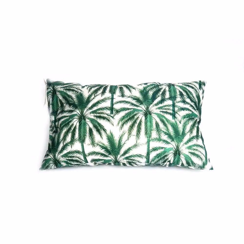 Voltico Green Palm Tree Pattern Rectangular Garden Filled Cushion W: 60 cm, H: 40 cm – 2