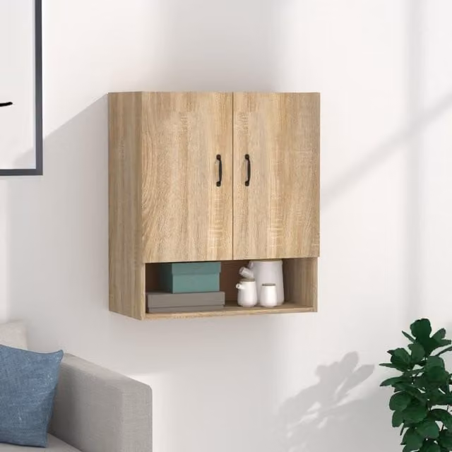 Berkfield Home Wall Cabinet in Sonoma Oak Brown, W/D/H: 60 x 31 x 70 cm