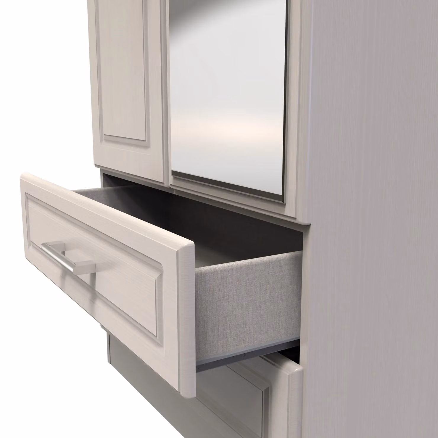 Ready Assembled 2 U Norfolk 2 Door 2 Drawer Mirrored Wardrobe in Taupe – 3