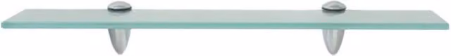 Berkfield Home Clear Glass Floating Shelf, W: 50 cm, D: 10 cm