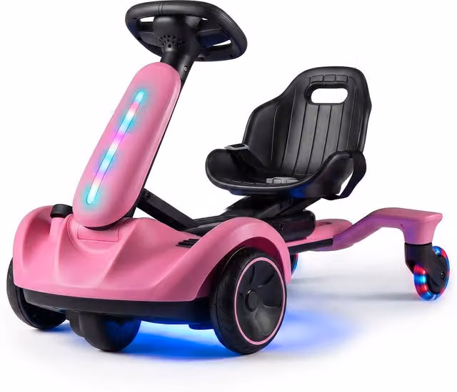 Costway Kids Electric Ride On Drift Go Kart in Pink