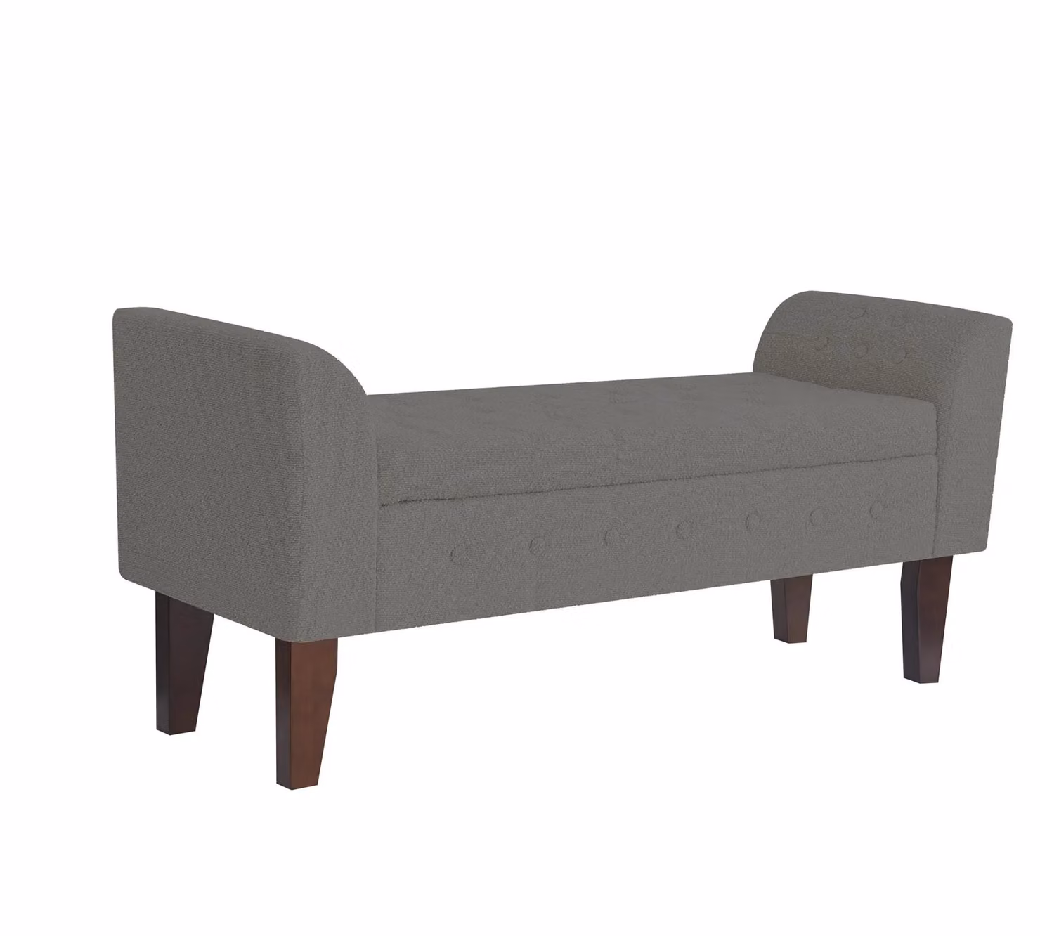 Luxury Living Bouclé Ottoman Storage Bench in Grey – 3