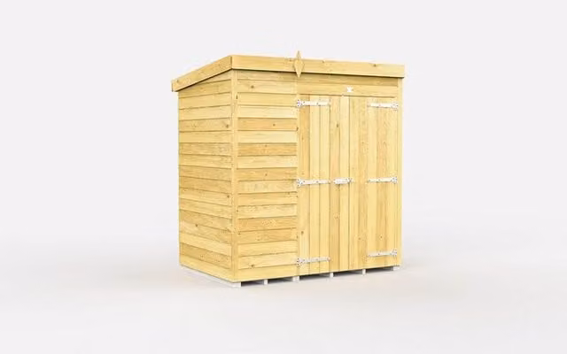 Buttercup Farm Brown Pent Shed with Double Doors and No Windows, W/D/H: 185 x 118 x 201 cm – 1
