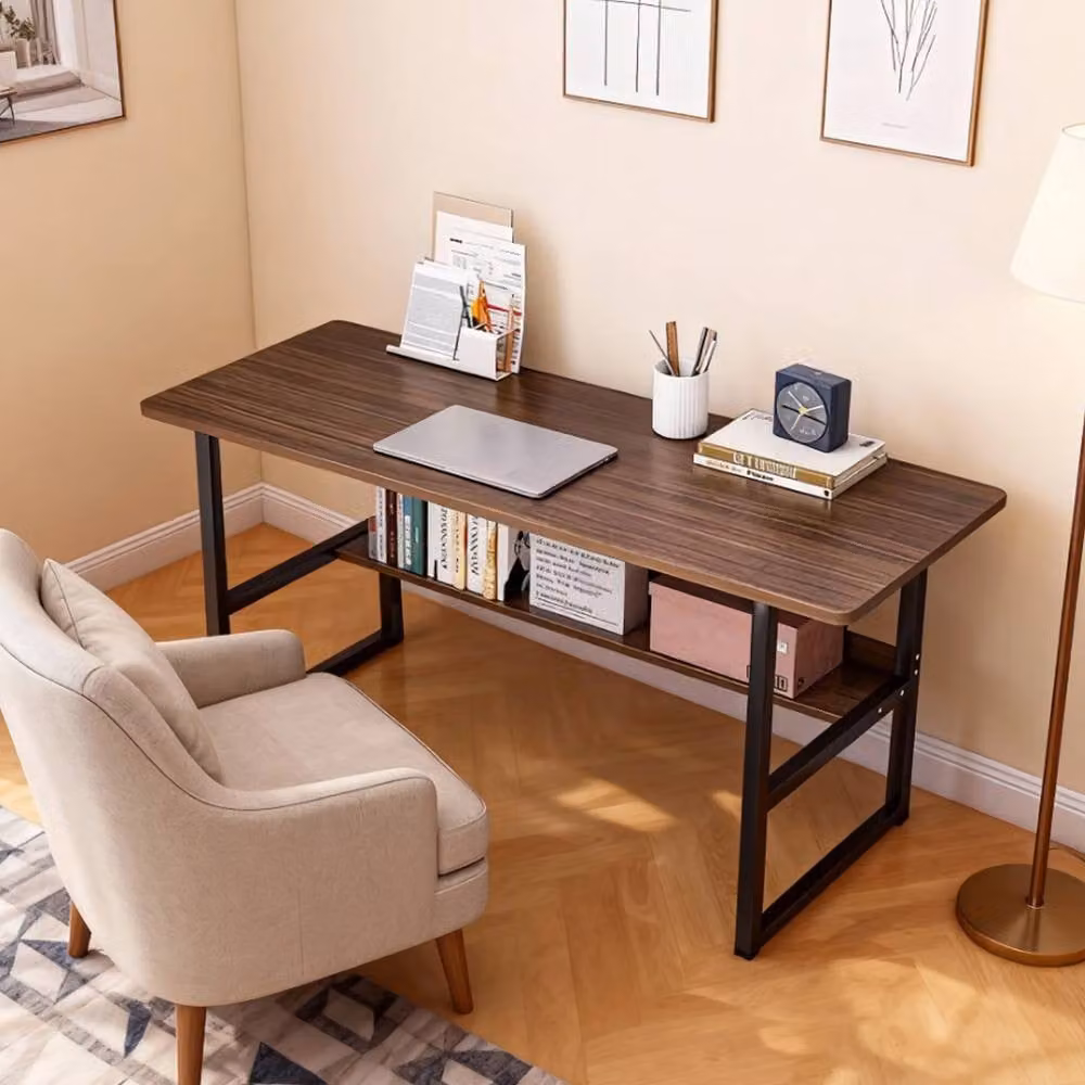 SPETLEK Brown Wooden Composite Computer Desk for Home Office, W: 100 cm, D: 60 cm – 5