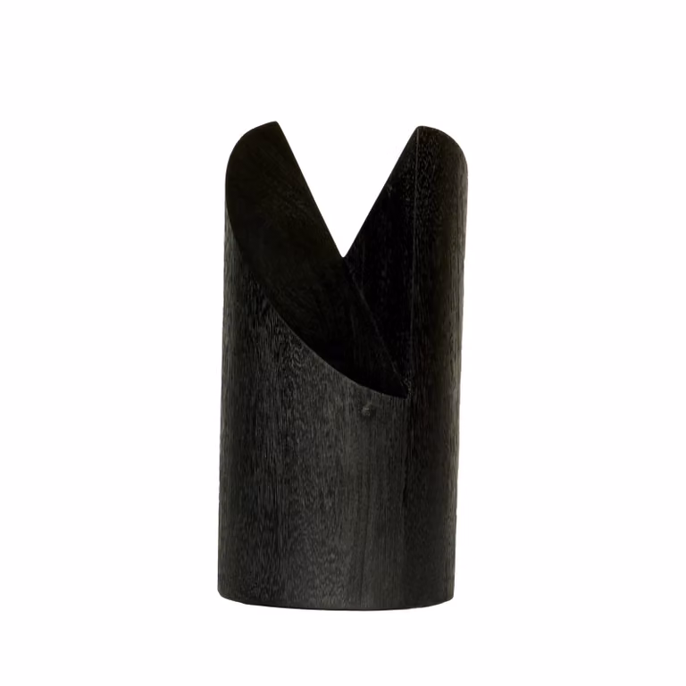 Dome Deco KOYA Black Abstract Modern Wood Tabletop Centrepiece