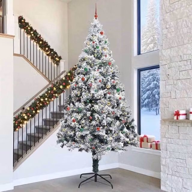 Berkfield Home Artificial Pre-lit Christmas Tree with Ball Set, Green, 400 cm – 1