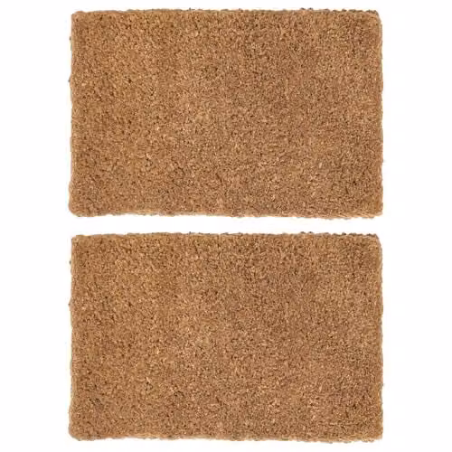 Nicola Spring Handmade Coir Door Mats, Pack of 2, Brown and Beige, W: 90 cm, D: 60 cm, H: 3 cm