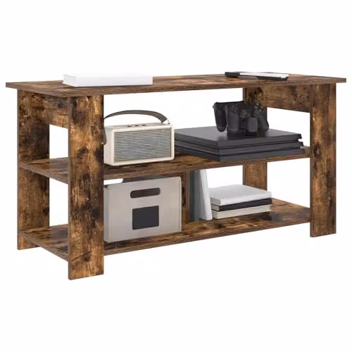 vidaXL Modern TV Stand in Smoked Oak Brown, W/D/H: 100 x 40 x 50 cm – 1