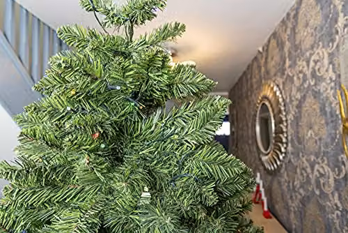 Shatchi 7ft Imperial Pine Artificial Christmas Tree with Multicolour LEDs in Green – 4