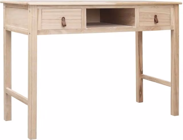 Berkfield Home Writing Desk in Brown Wood, W/D/H: 110 x 45 x 76 cm