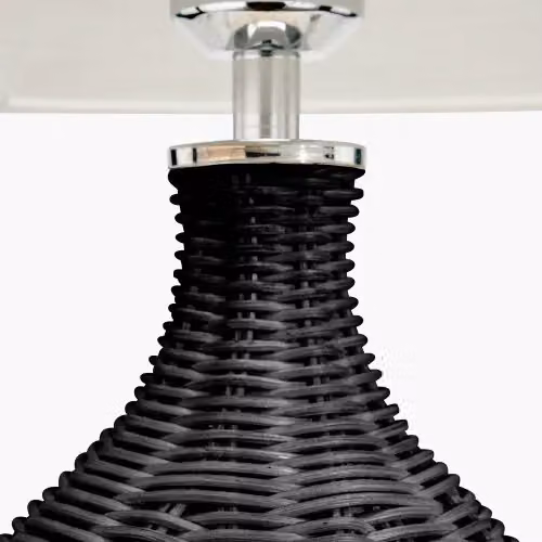 Ruma Black Rattan Bottle Table Lamp with Shade – 3