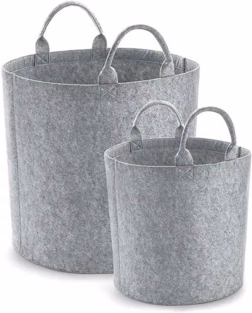 Bagbase Grey Felt Trug with Handles, W/D: 40 x 40 cm – 1