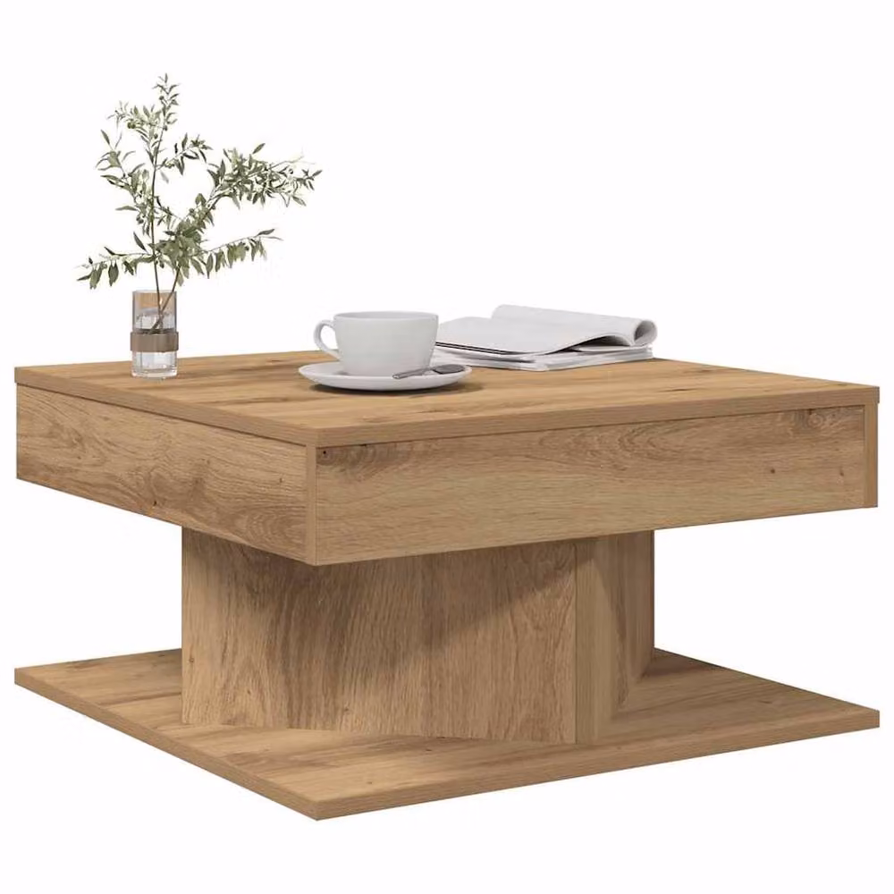 Berkfield Home Artisan Oak Coffee Table in Brown, W/D/H: 55 x 55 x 30 cm – 2