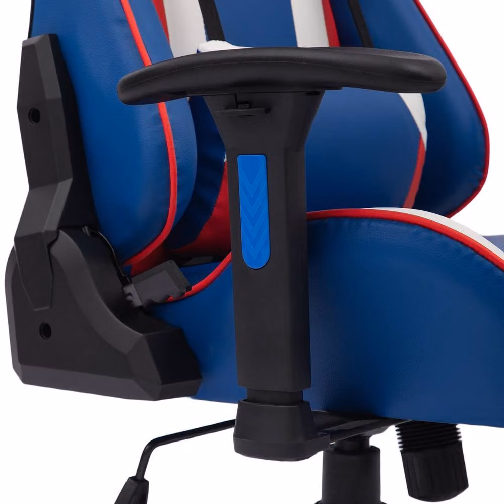 RayGar RG-PRO Gaming Chair in Blue with Synthetic Leather, Height Adjustable, 360 Degree Swivel and Headrest – 4
