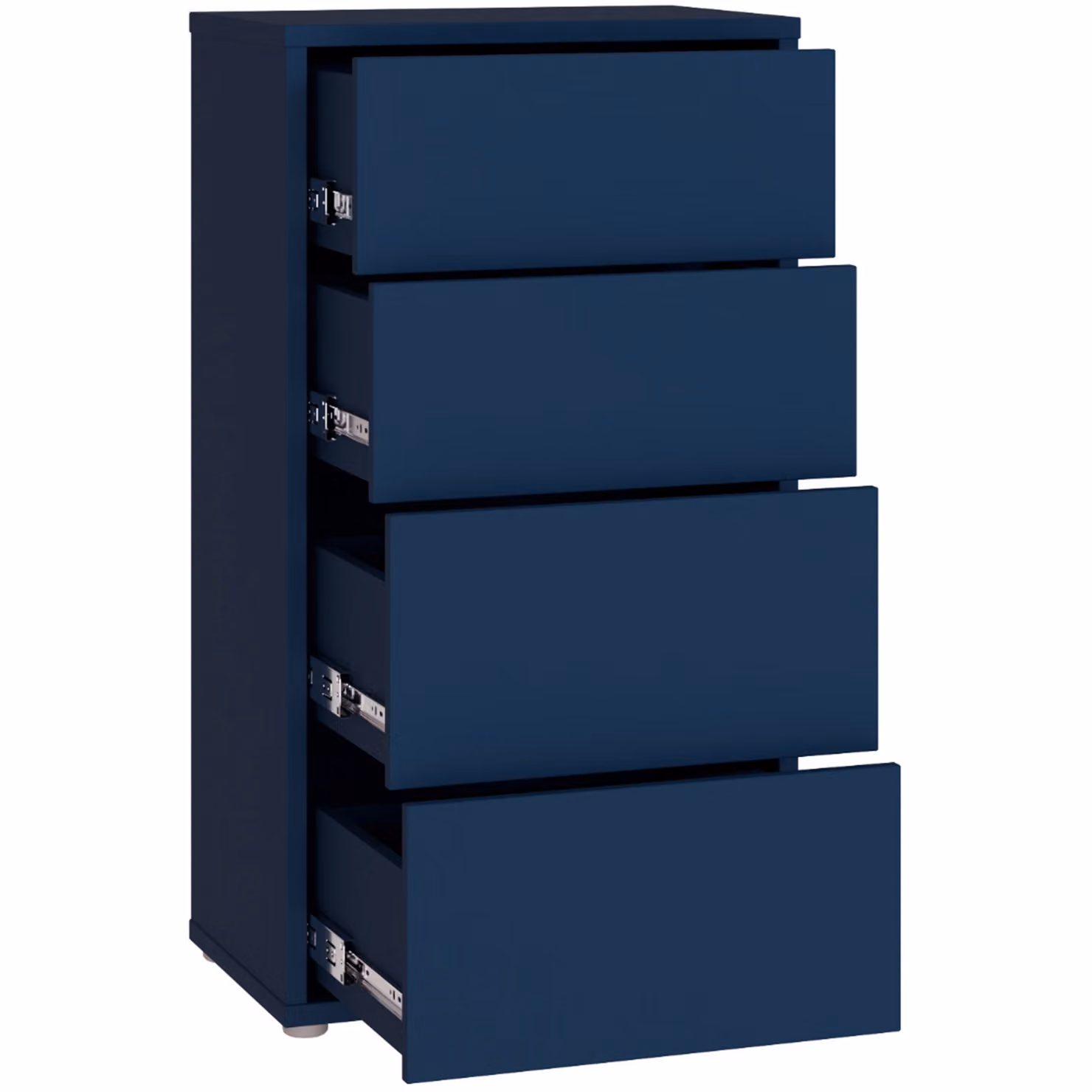Furniture To Go Alice Springs Tall 4 Drawer Chest with Push-Open Drawers in Light Grey and Night Blue – 2