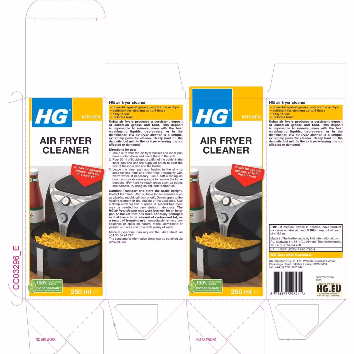HGL HG Air Fryer Cleaner, 250ml, White – 2