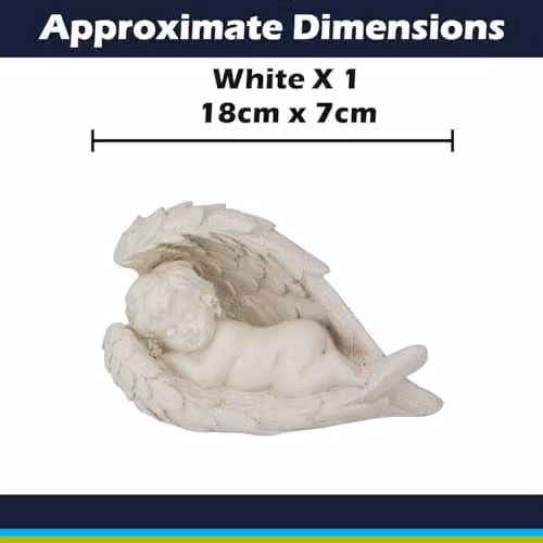 VFM e-Store Memorial Angel Flower Pot Ornament, White, H 18 cm x W 7 cm x D 2 cm – 1