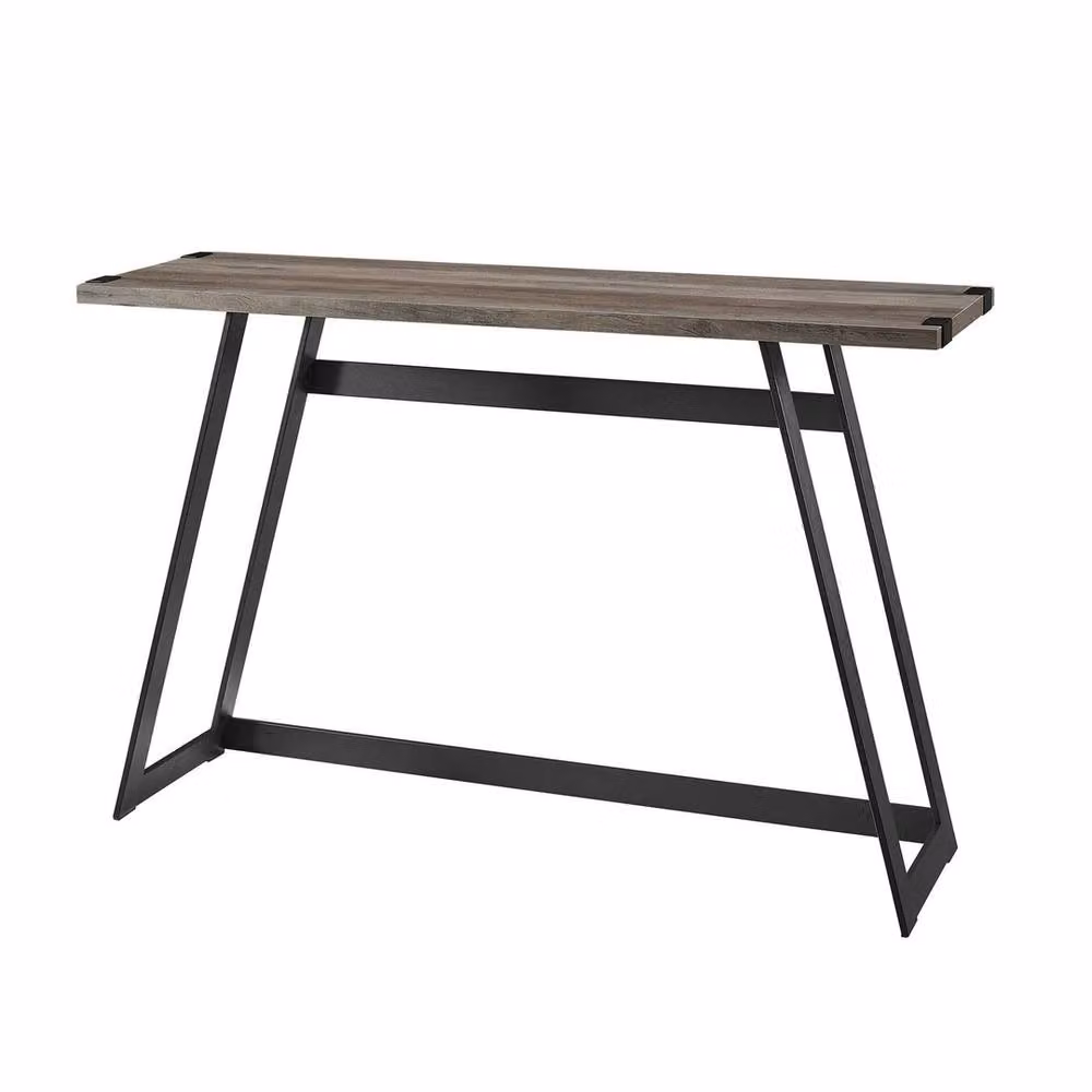 FORGEVIO Industrial Entry Console Table in Grey with Wood and Metal Frame – 3