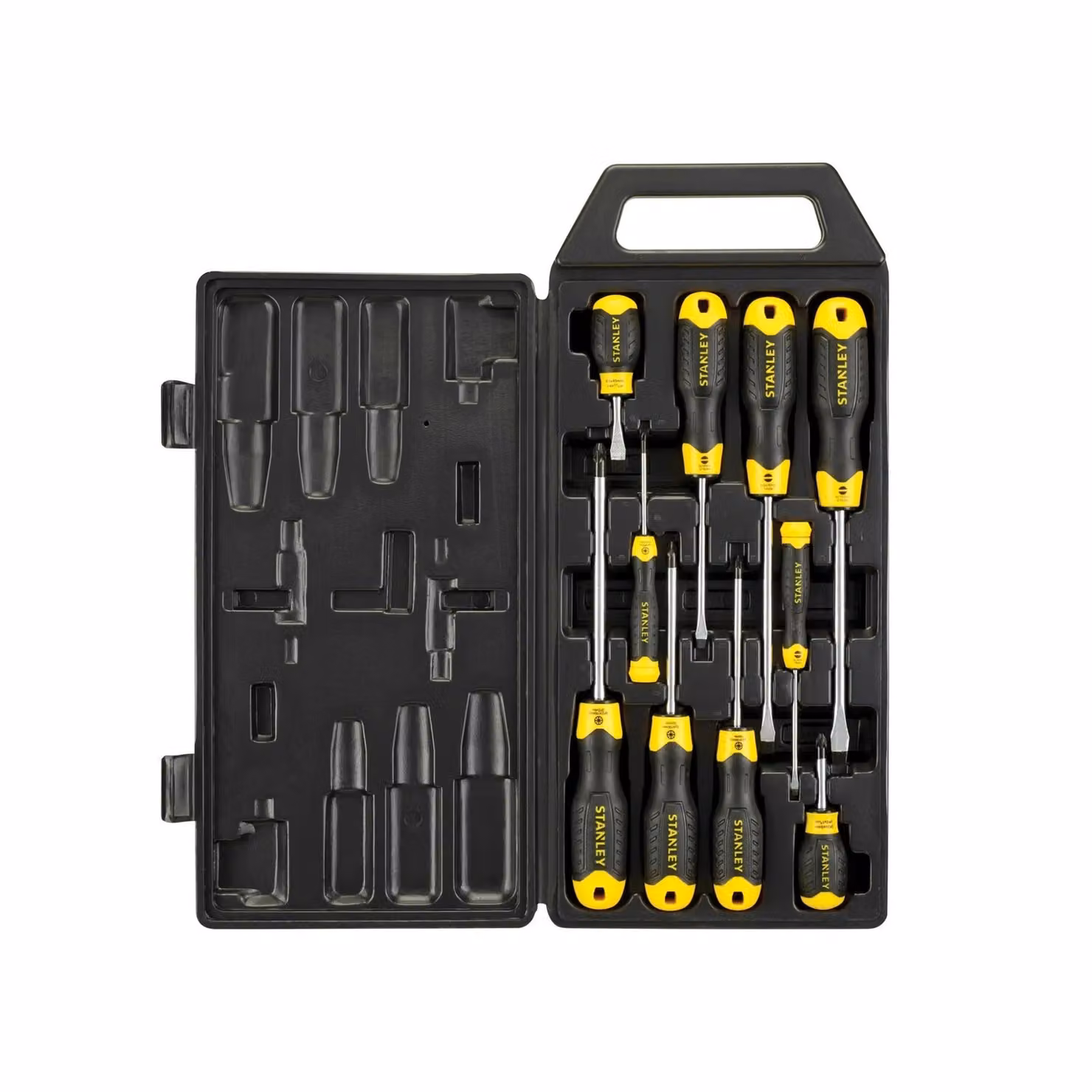 Stanley 10 Piece Manual Cushion Grip Screwdriver Set in Yellow and Multicolour – 2