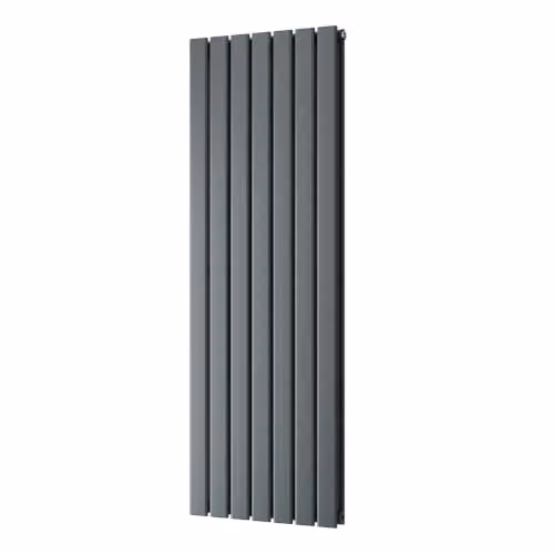 UK Radiators Typhoon Anthracite Flat Tube Vertical Designer Radiator, Enamelled Steel, W: 47.6 cm, H: 140.0 cm – 2