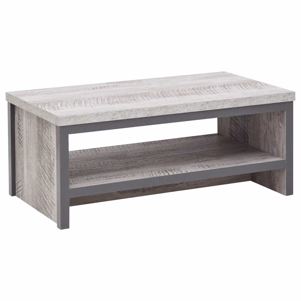FORGEVIO Grey Modern Rectangular Coffee Table – 3