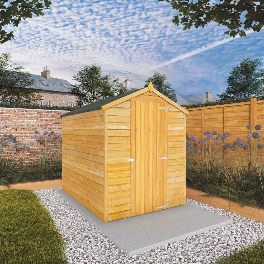 Mercia Brown Overlap Apex Windowless Wooden Garden Shed with Single Door, W/D/H: 160.3 x 215 x 191.9 cm – 5