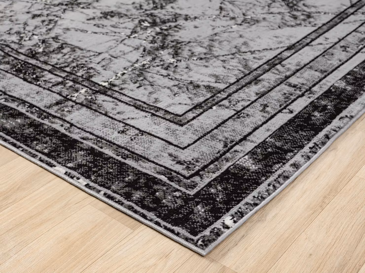 Desire Rugs Obsidian Modern Abstract Low Pile Area Rug in Grey, W: 200 cm, D: 290 cm – 3