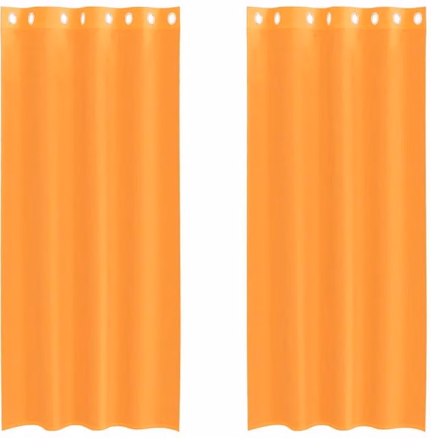 Berkfield Home Orange Voile Fabric Panel Curtains with Eyelets, 2 Pack, W: 140 cm, H: 245 cm – 1