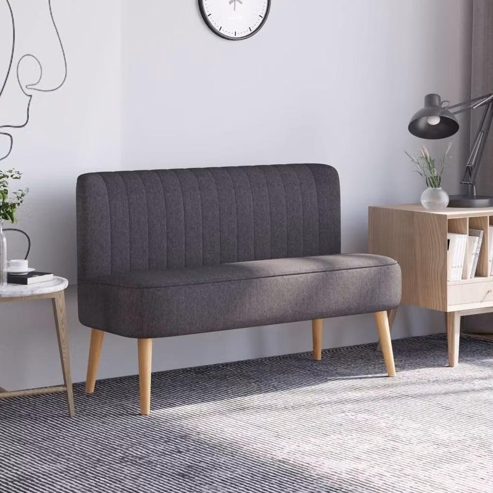 Wyld Haus Kecoba 2 Seater Compact Sofa in Dark Grey with Wooden Legs W/D/H: 117 x 77 x 56.5 cm – 3