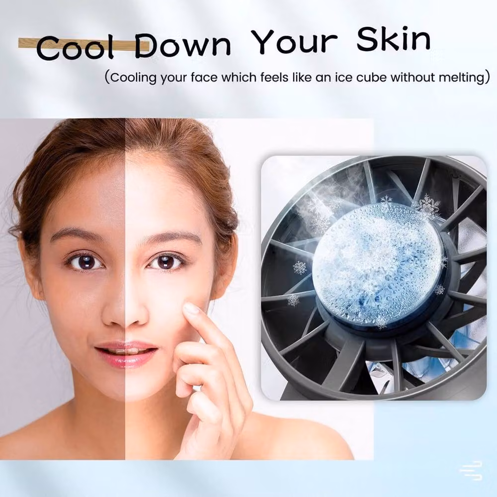 FLAVORA White Turbo Foldable Rechargeable Mini Hand Held Cooling Fan – 3
