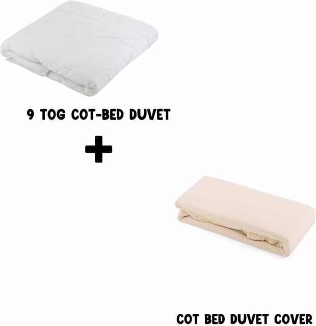 Junior Joy Baby 9 TOG Cot Bed Duvet and Cotton Cover Set, Cream, W: 150 cm, H: 120 cm