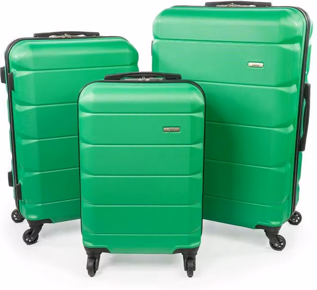 A2B Exodus 3-Piece Hard Sided Suitcase Set with 4 Wheels in Bright Green – 1