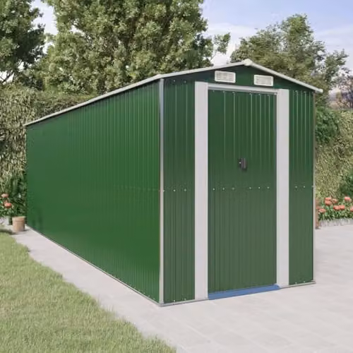 vidaXL Green Galvanised Steel Gable Garden Shed W/D/H: 606 x 192 x 223 cm – 2
