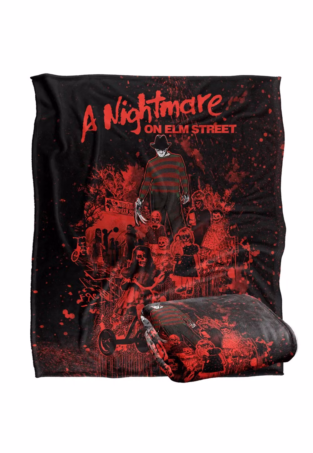 Warner Brothers Nightmare On Elm Street Silky Touch Super Soft Throw Blanket in White, W: 152 cm, D: 127 cm – 2