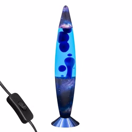 Global Gizmos 49009 Galaxy Lava Lamp in Blue with Matte Pattern Base, Height: 40.64 cm