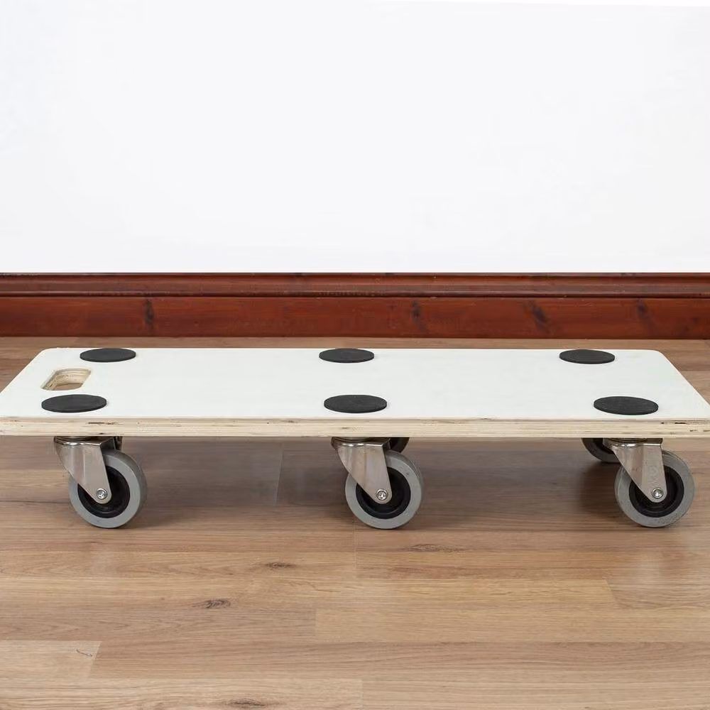 FLAVORA 6 Wheel Heavy Duty Wood Transport Dolly Moving Platform in Beige – 2