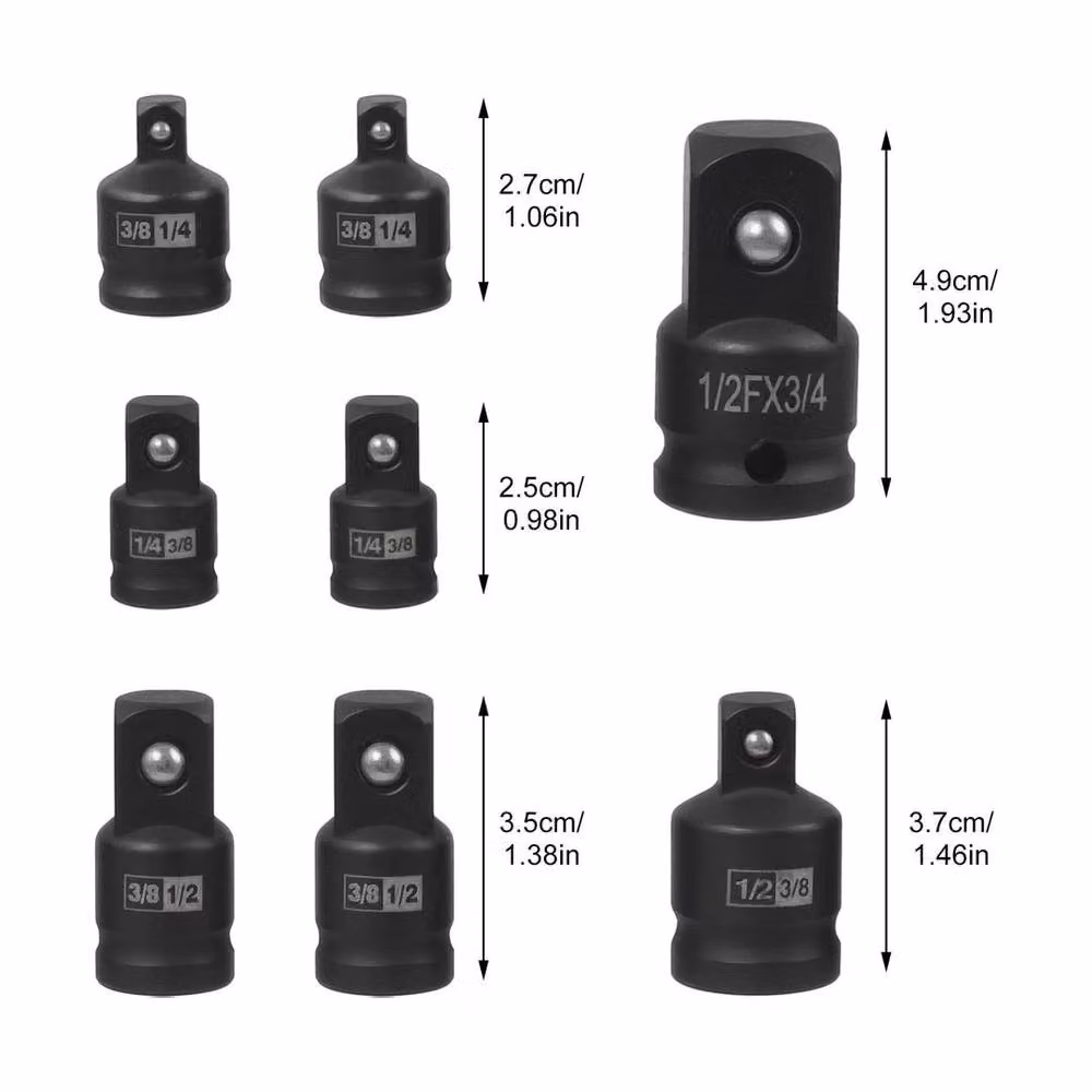 SPETLEK 8 Piece Impact Socket Adapter and Reducer Set in Black – 2