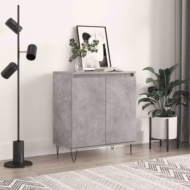 Berkfield Home Industrial Sideboard in Concrete Grey, W/D/H: 60 x 35 x 70 cm – 1