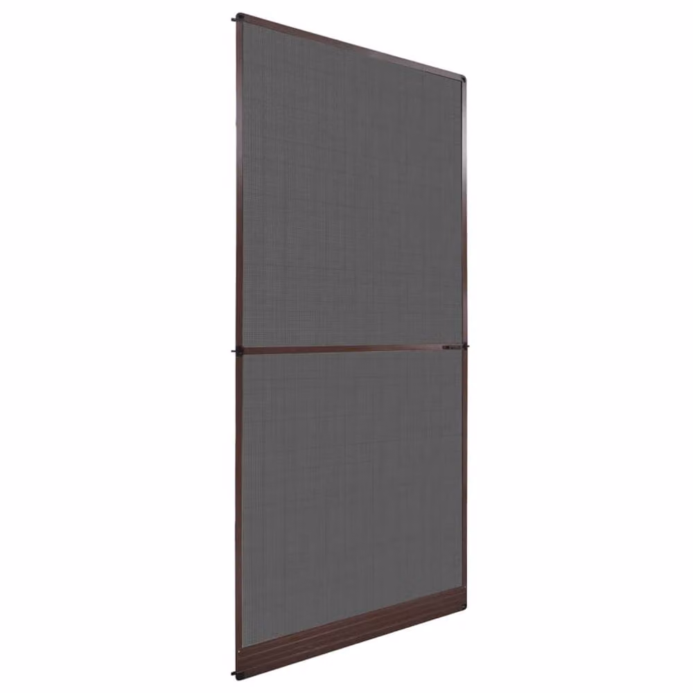 Berkfield Home Brown Hinged Fibreglass Insect Screen for Doors W: 100 cm, H: 215 cm – 2
