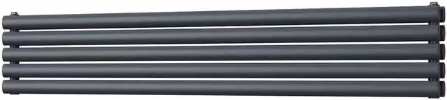 UK Radiators Omeara Axis Anthracite Elliptical Tube Horizontal Designer Double Panel Radiator W: 160 cm, H: 29 cm – 1