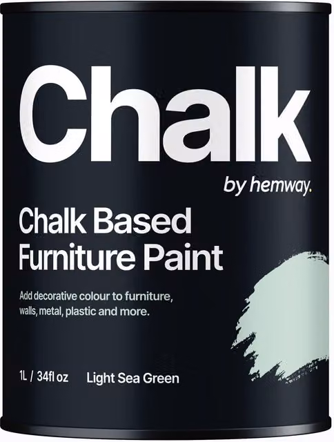 Hemway Chalk Based Furniture Paint in Flat Matt Light Sea Green, 1L