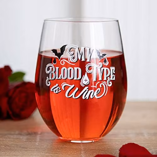 Something Different My Blood Type is Wine Stemless Glass Tumbler, Transparent – 2