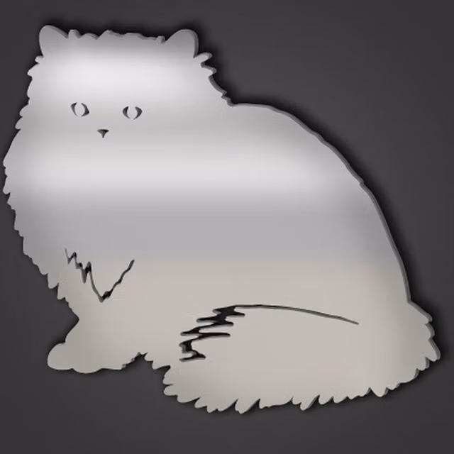Cat Style 3 Extra Large Silver Acrylic Animal Mirror
