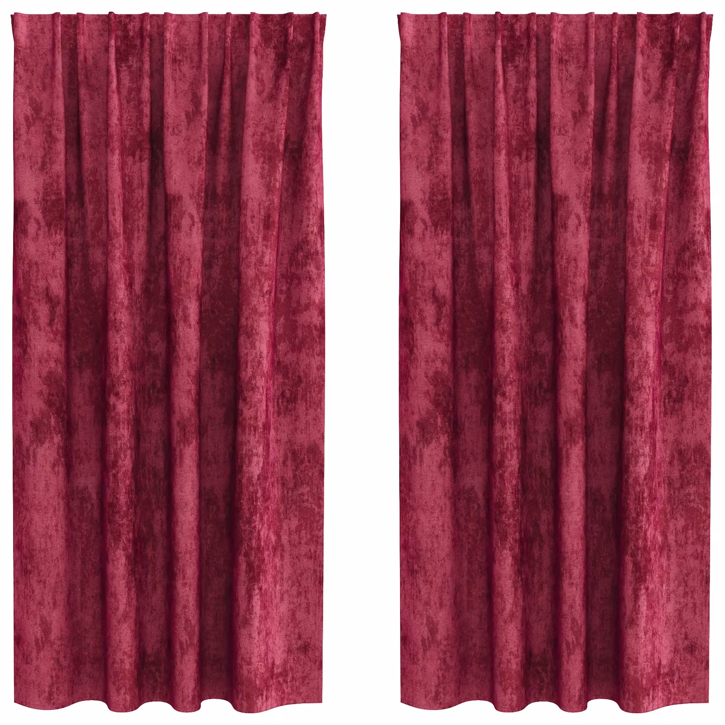 Berkfield Home Velvet Eyelet Curtains, 2 Pack, Red, H 175 cm x W 140 cm – 2
