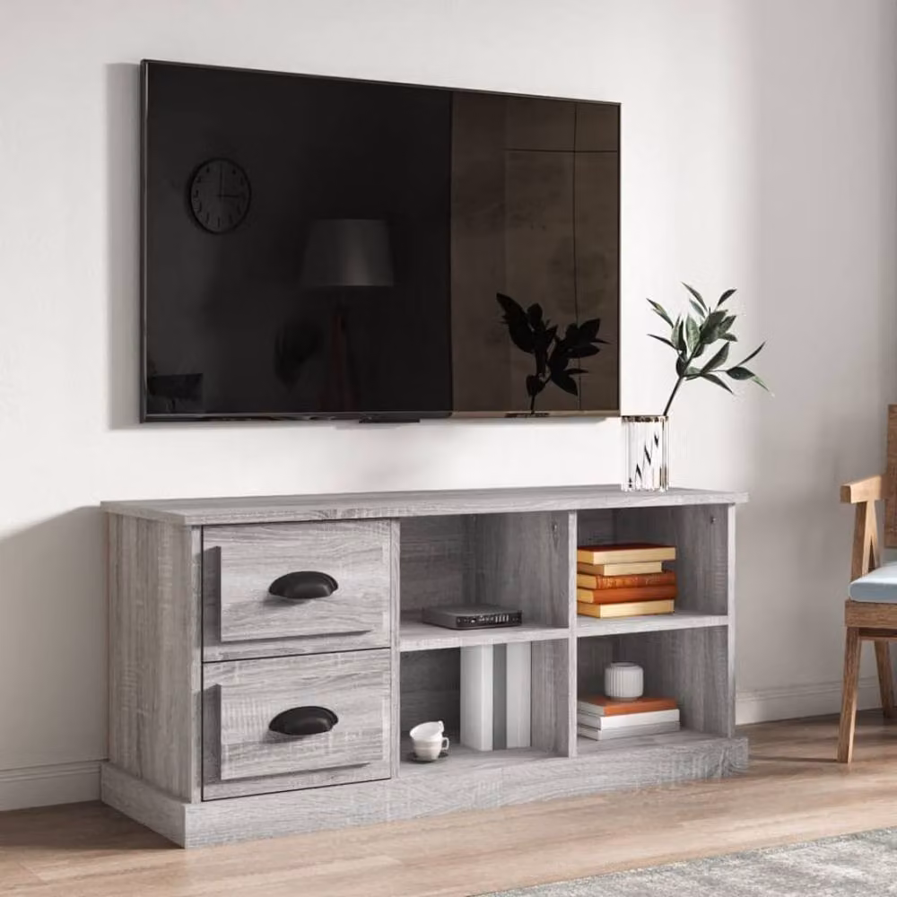 Berkfield Home Grey Sonoma TV Cabinet in Engineered Wood W/D/H: 102 x 35.5 x 47.5 cm – 2