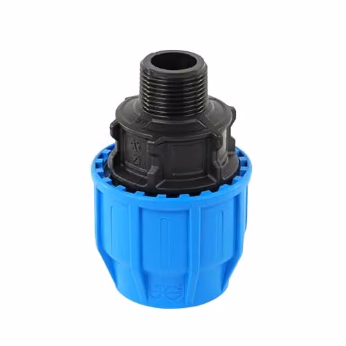 John Guest MDPE Compression Male Thread Adaptor, 25mm x 1 inch, Blue – 2