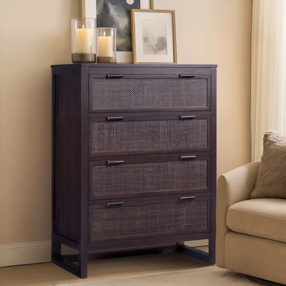 Teamson Home Hatteras Mid-Century Bedroom Dresser in Brown, W: 76 cm, H: 106 cm, D: 37.3 cm – 3