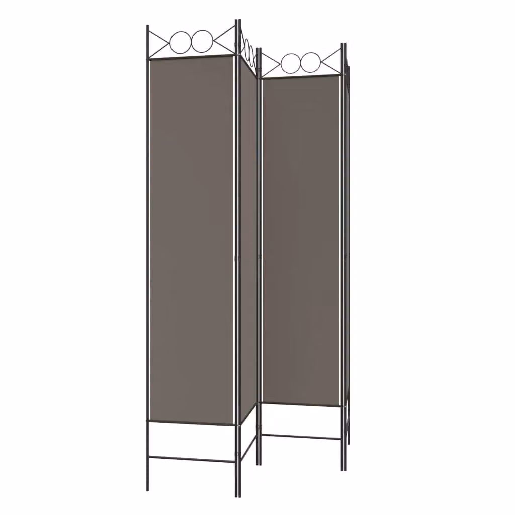 Berkfield Home 4-Panel Room Divider in Anthracite and Black Fabric, W/H: 160 x 200 cm – 2